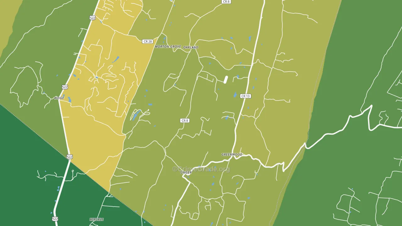Unger, WV Map of Murder Rates
