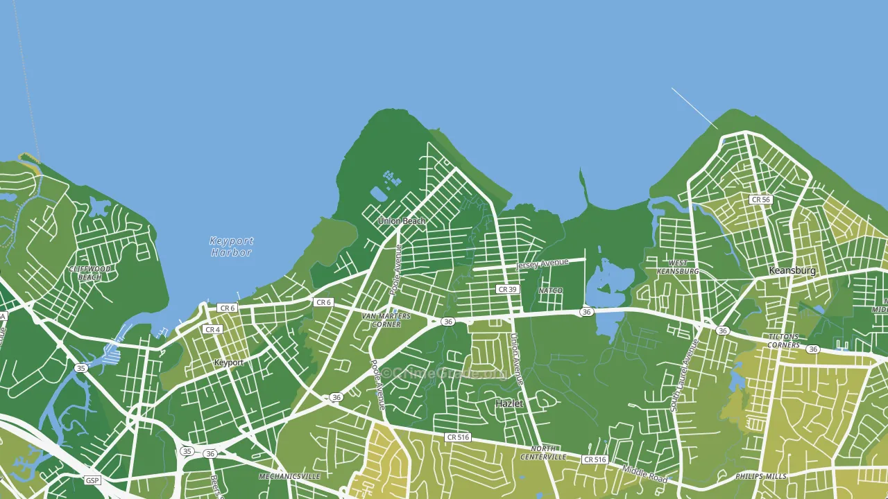 Union Beach, NJ Map of Murder Rates