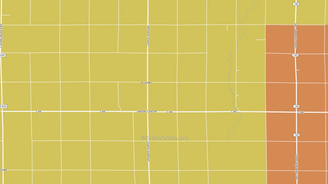 Union Center, IA Map of Murder Rates