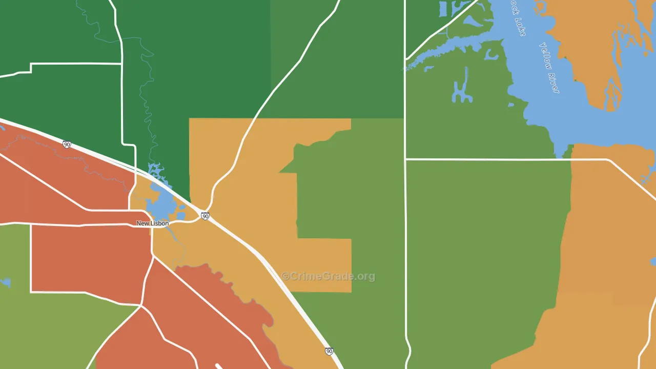 Union Center, WI Map of Murder Rates
