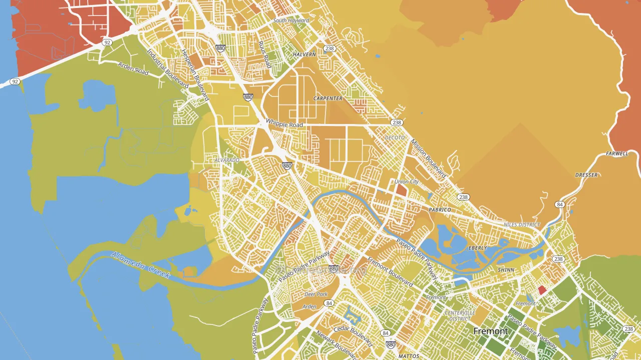 Union City, CA Map of Murder Rates