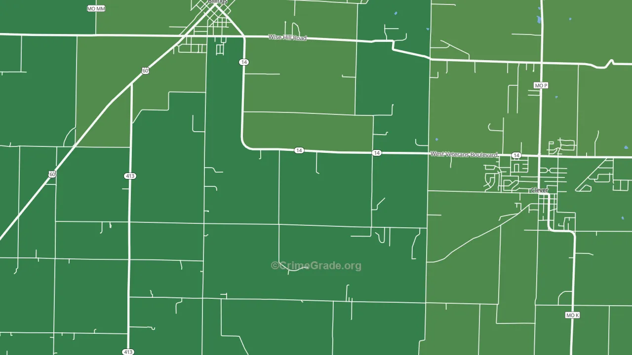 Union City, MO Map of Murder Rates