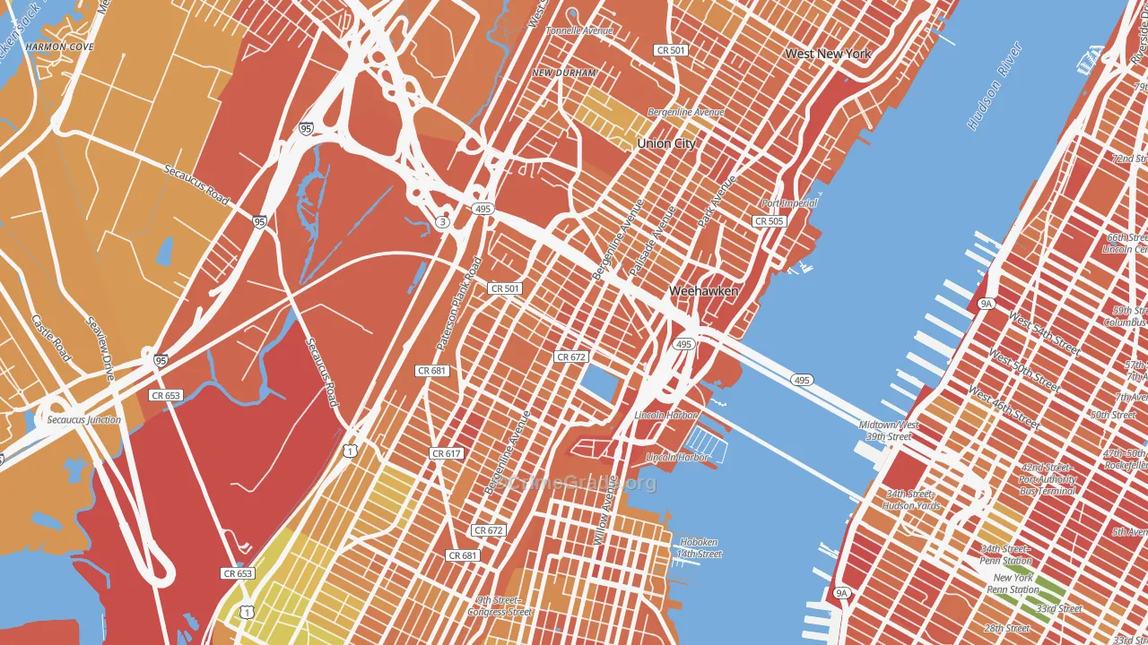 Union City, NJ Map of Murder Rates