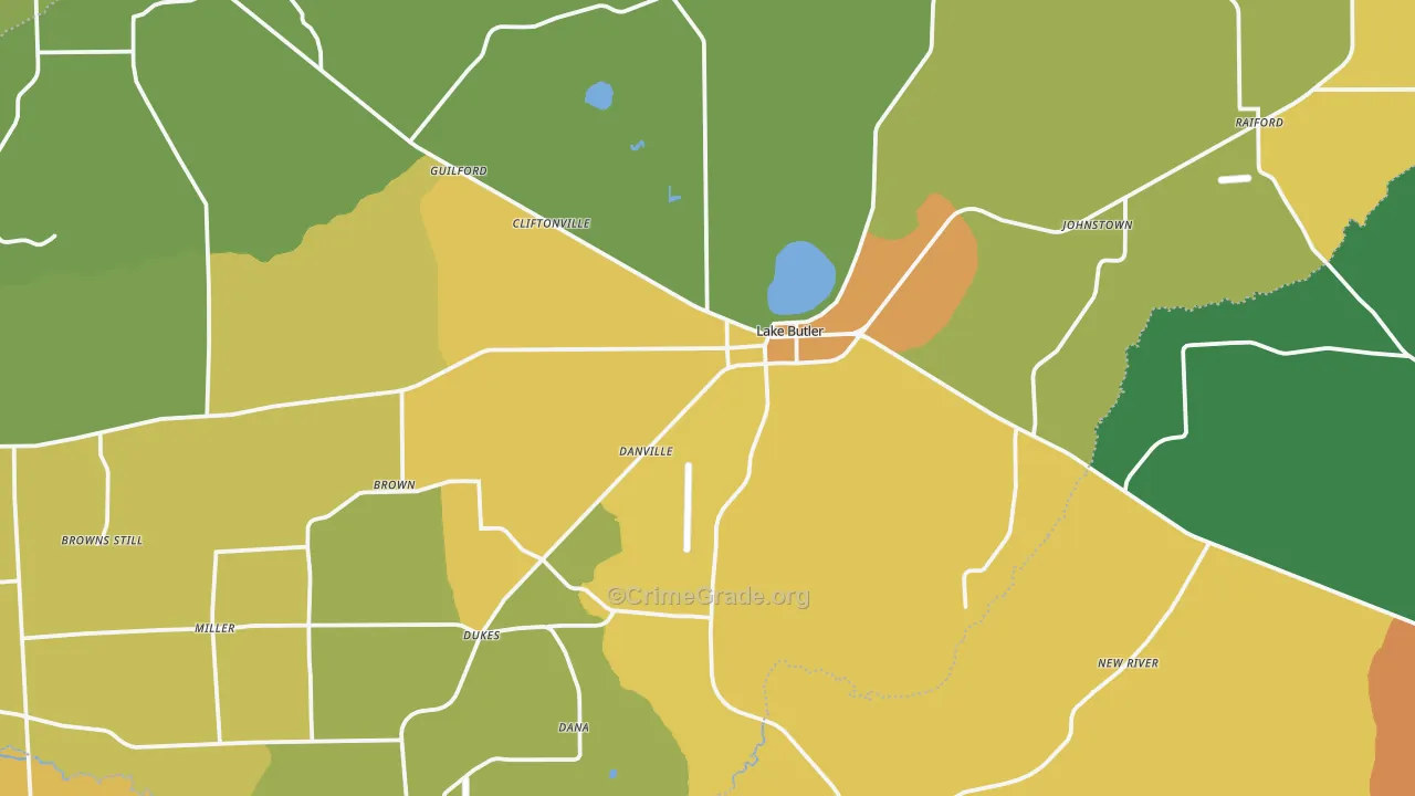 Union County, FL Map of Murder Rates