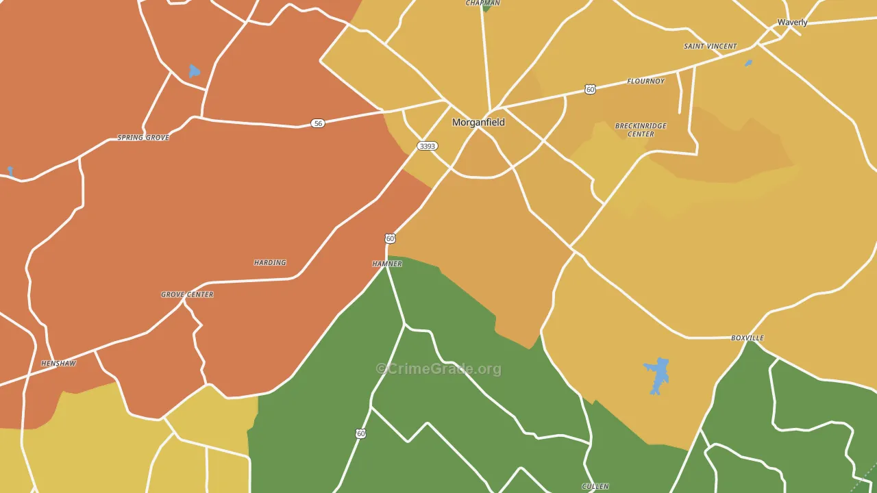 Union County, KY Map of Murder Rates