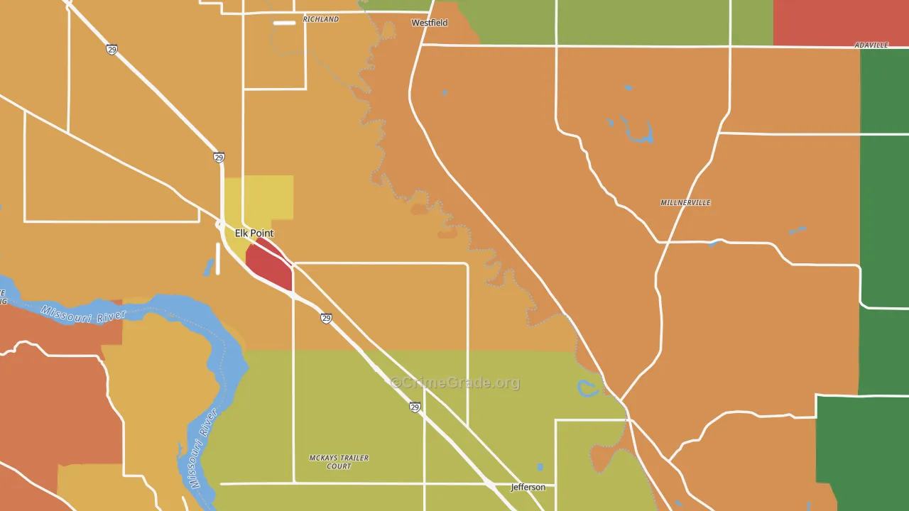 Union County, SD Map of Murder Rates