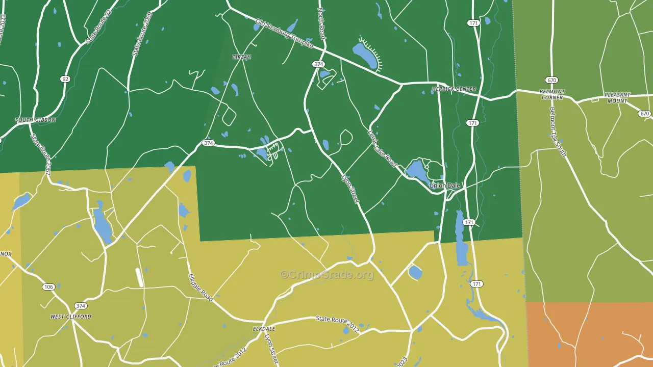 Union Dale, PA Map of Murder Rates
