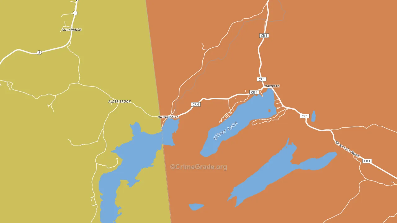 Union Falls, NY Map of Murder Rates