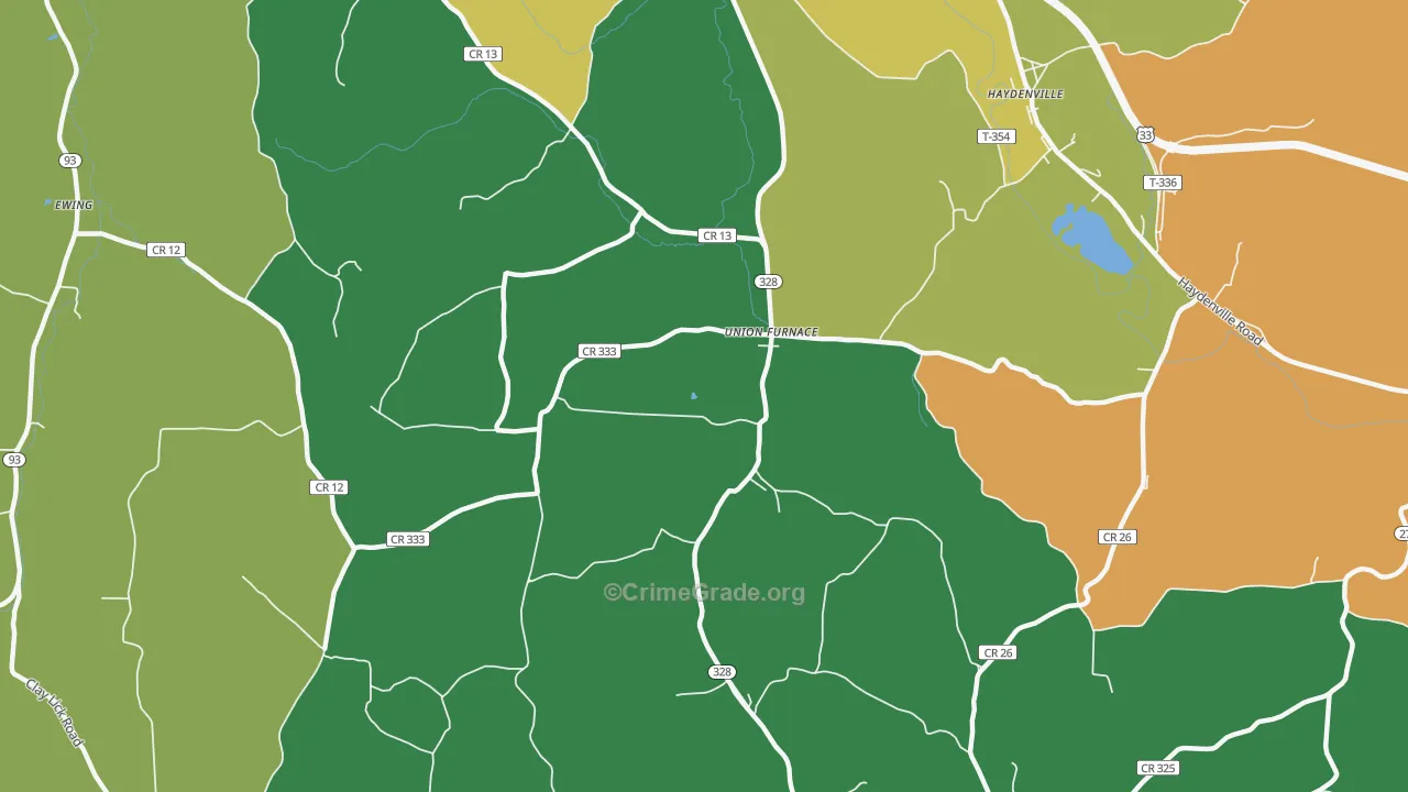 Union Furnace, OH Map of Murder Rates