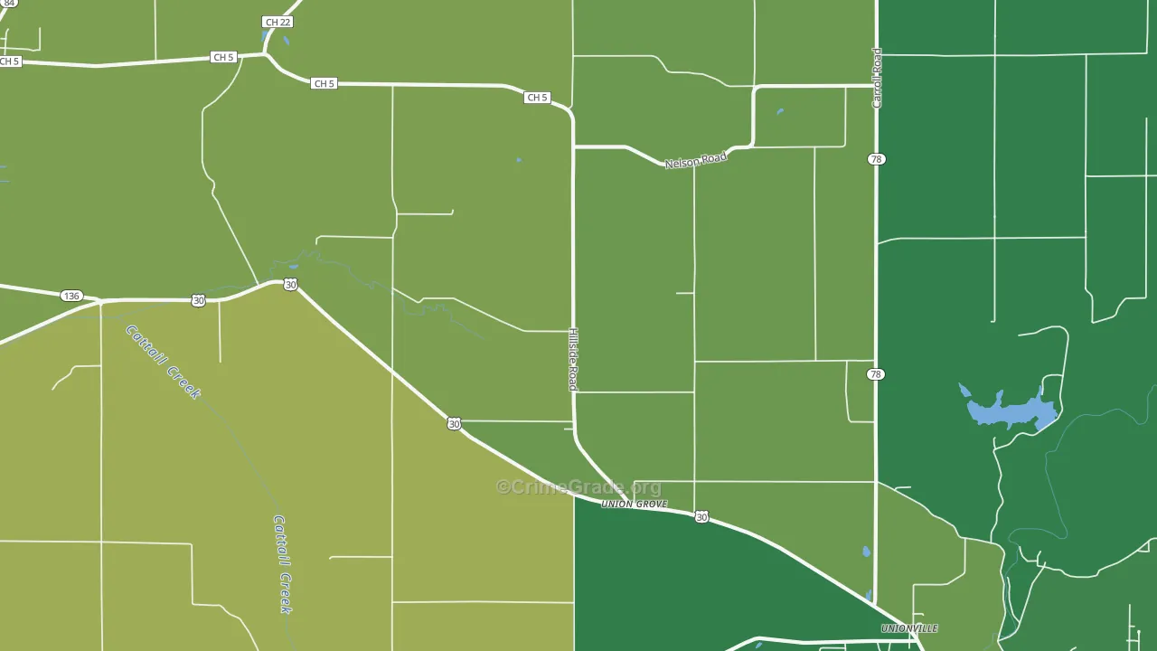 Union Grove, IL Map of Murder Rates