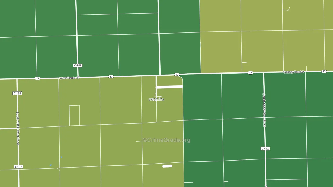Union Hill, IL Map of Murder Rates