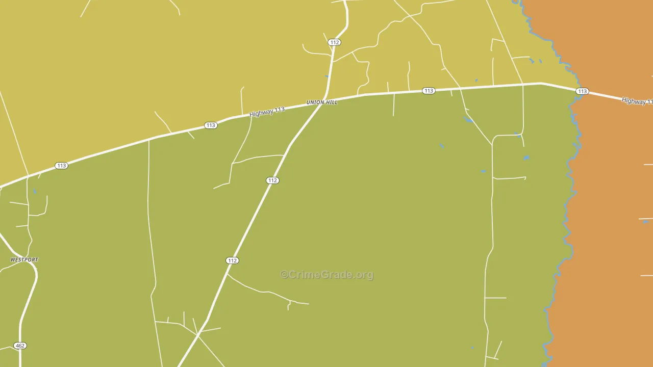 Union Hill, LA Map of Murder Rates