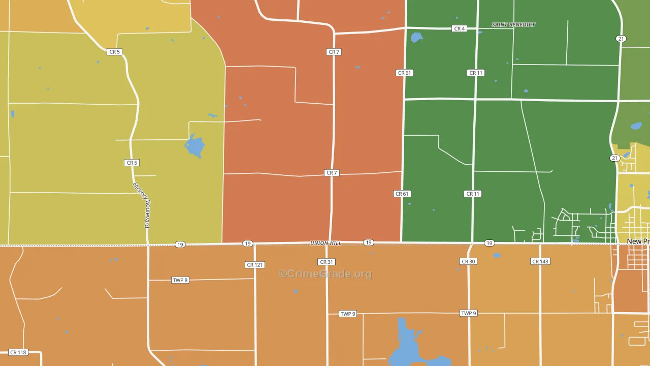 Union Hill, MN Map of Murder Rates