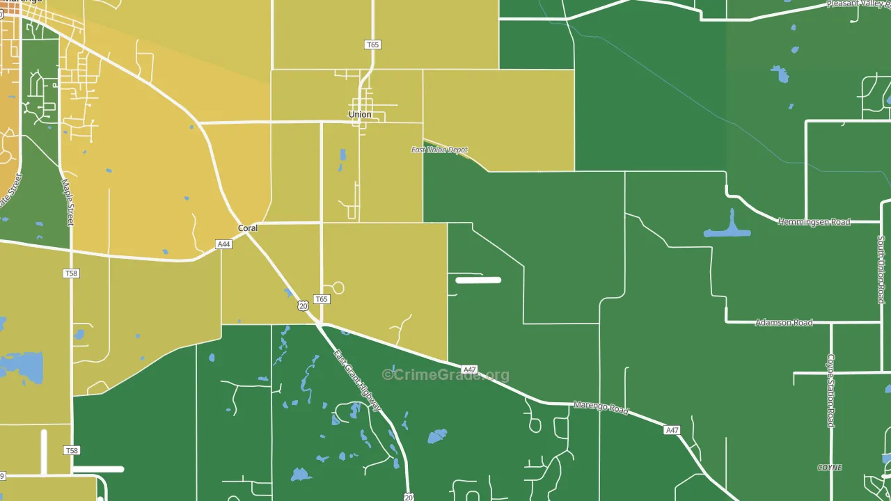 Union, IL Map of Murder Rates