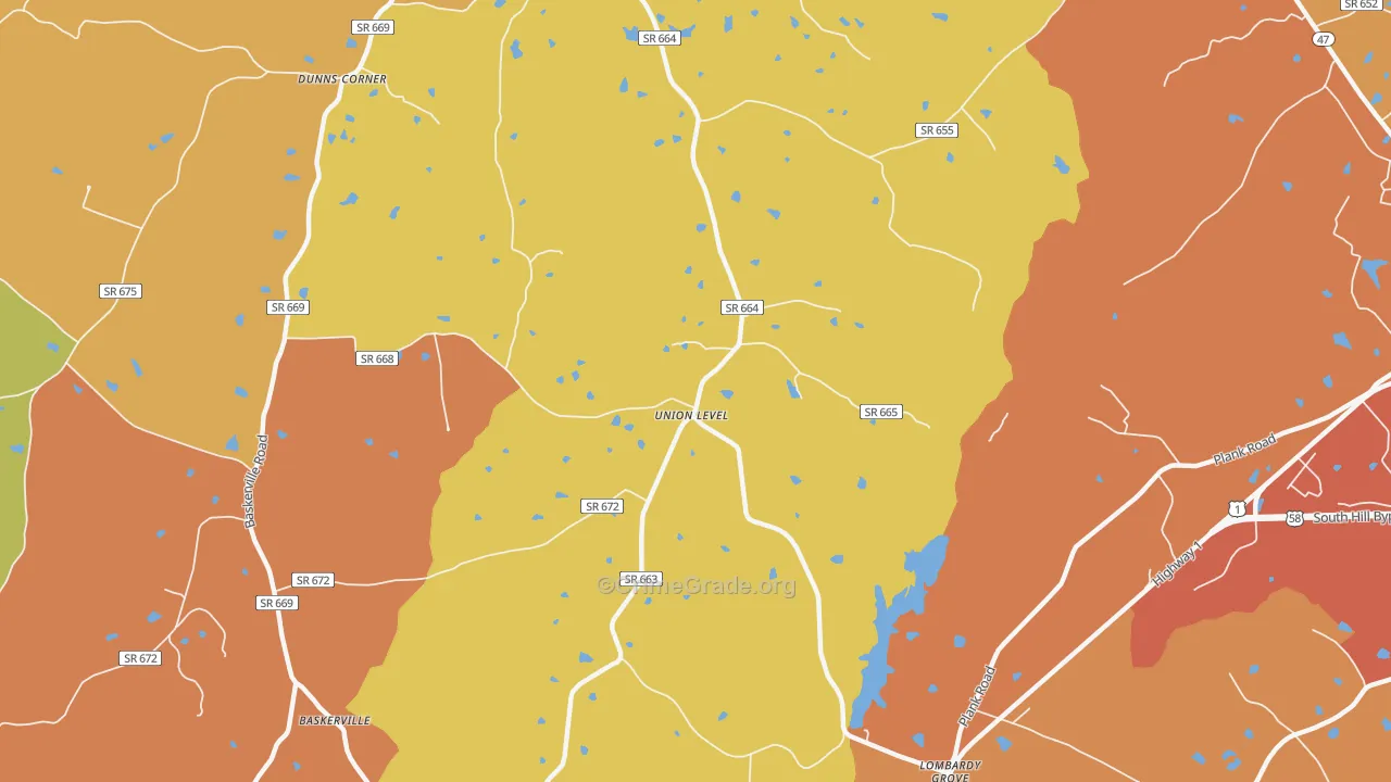 Union Level, VA Map of Murder Rates
