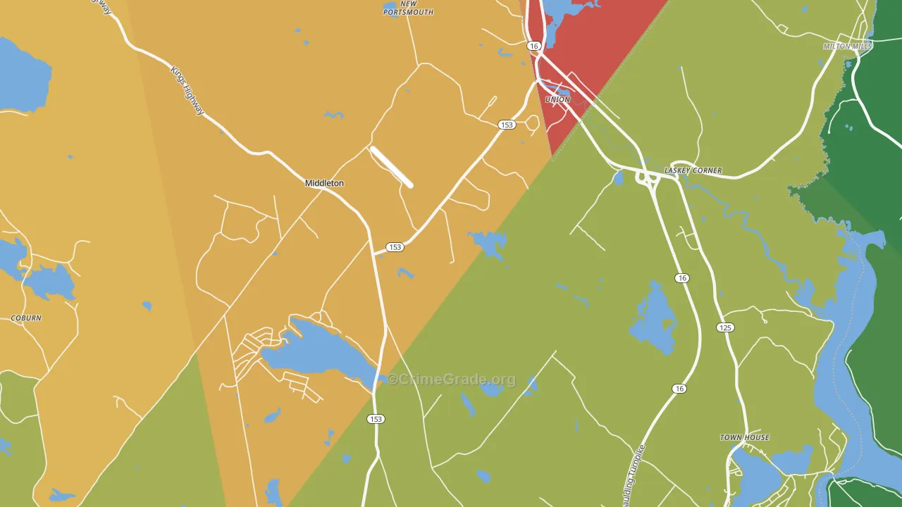 Union, NH Map of Murder Rates