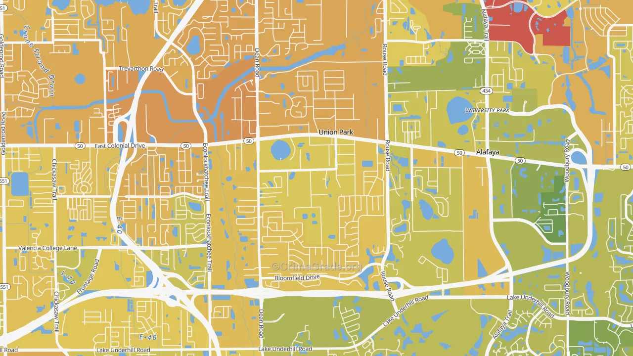 Union Park, FL Map of Murder Rates