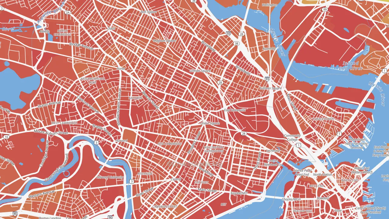 Union Square, Somerville, MA Map of Murder Rates