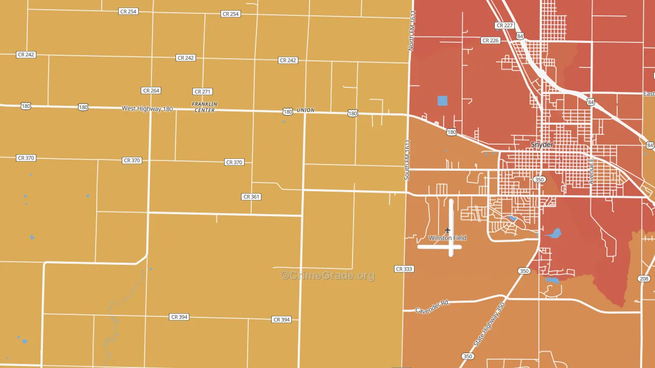 Union, TX Map of Murder Rates