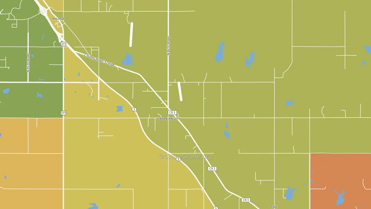 Union Valley, OK Map of Murder Rates
