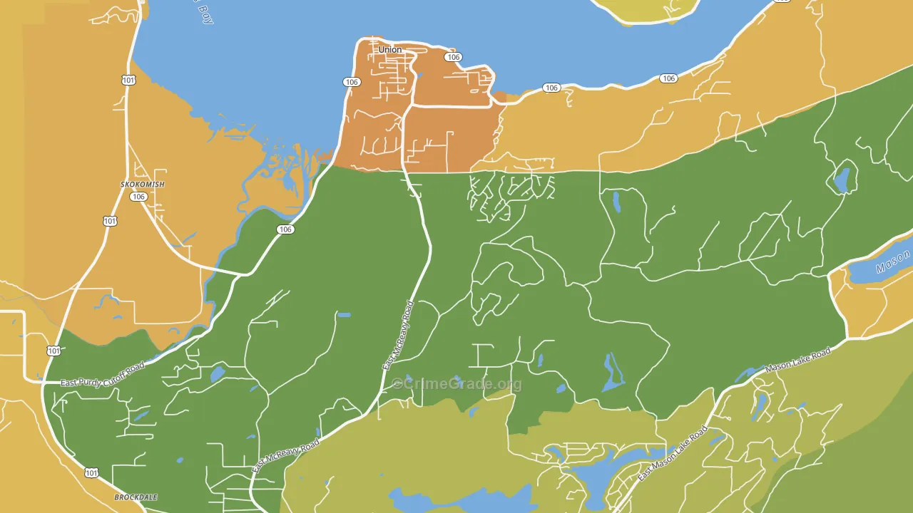 Union, WA Map of Murder Rates