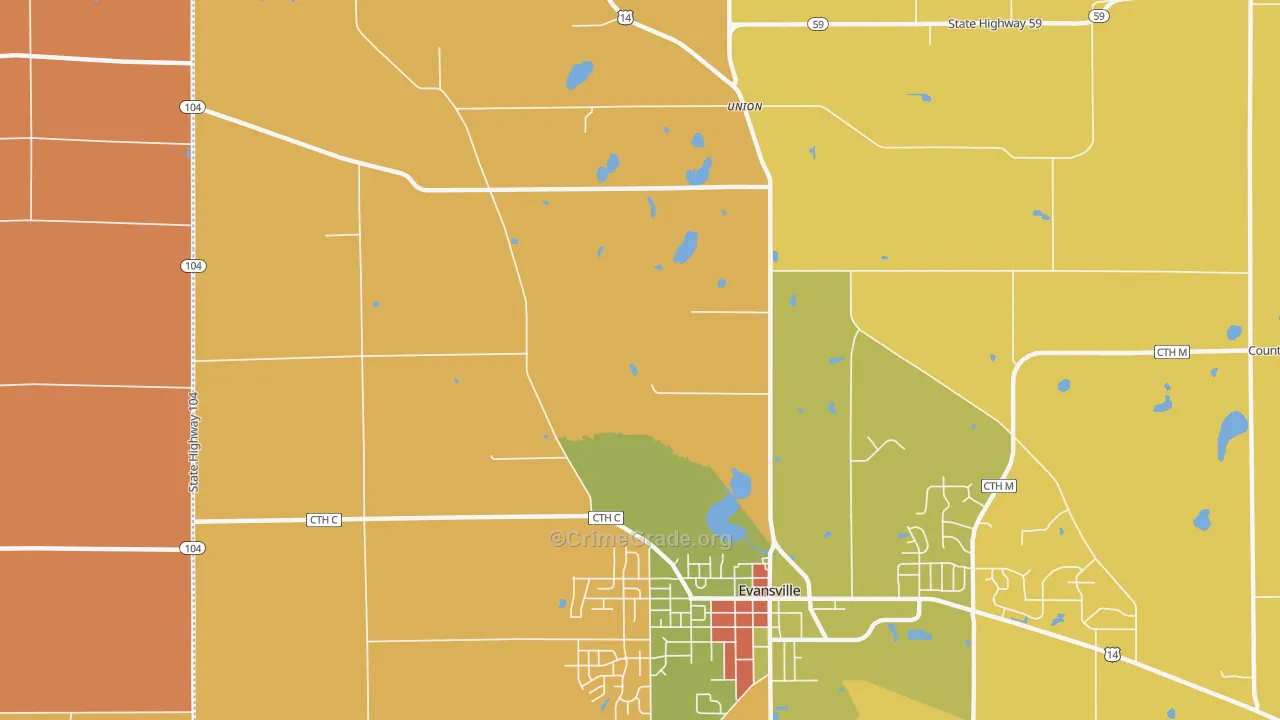 Union, WI Map of Murder Rates