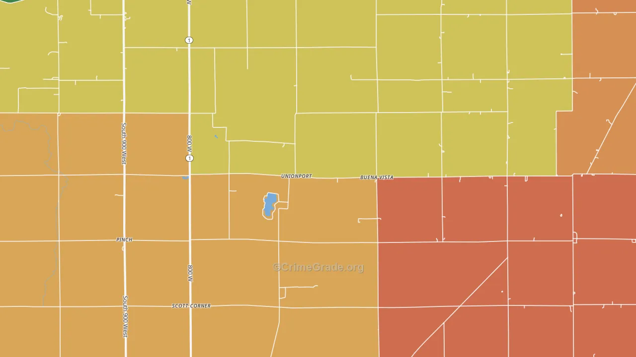 Unionport, IN Map of Murder Rates