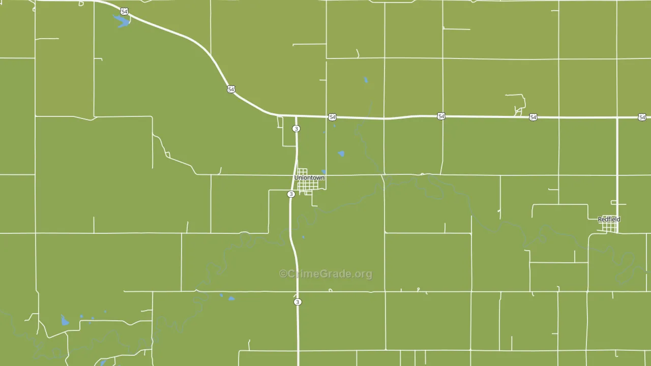 Uniontown, KS Map of Murder Rates