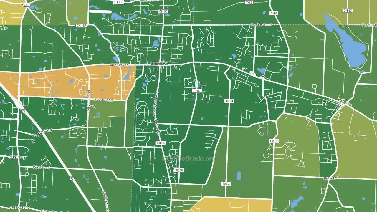Uniontown, OH Map of Murder Rates