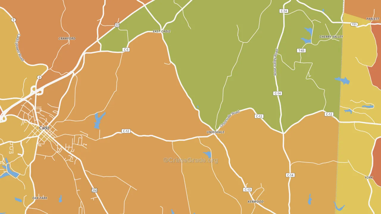 Unionvale, OH Map of Murder Rates