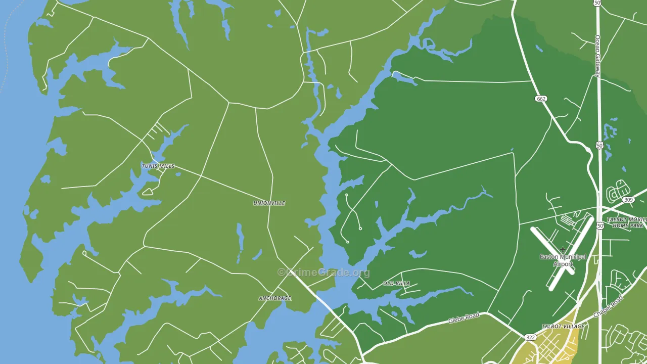 Unionville, MD Map of Murder Rates
