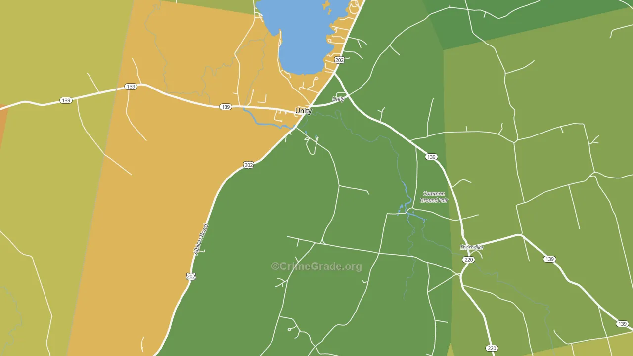 Unity, ME Map of Murder Rates