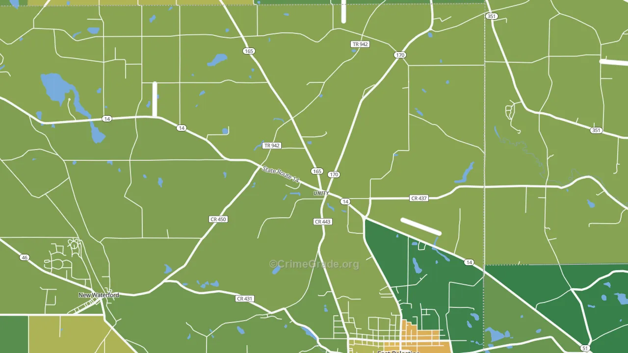 Unity, OH Map of Murder Rates