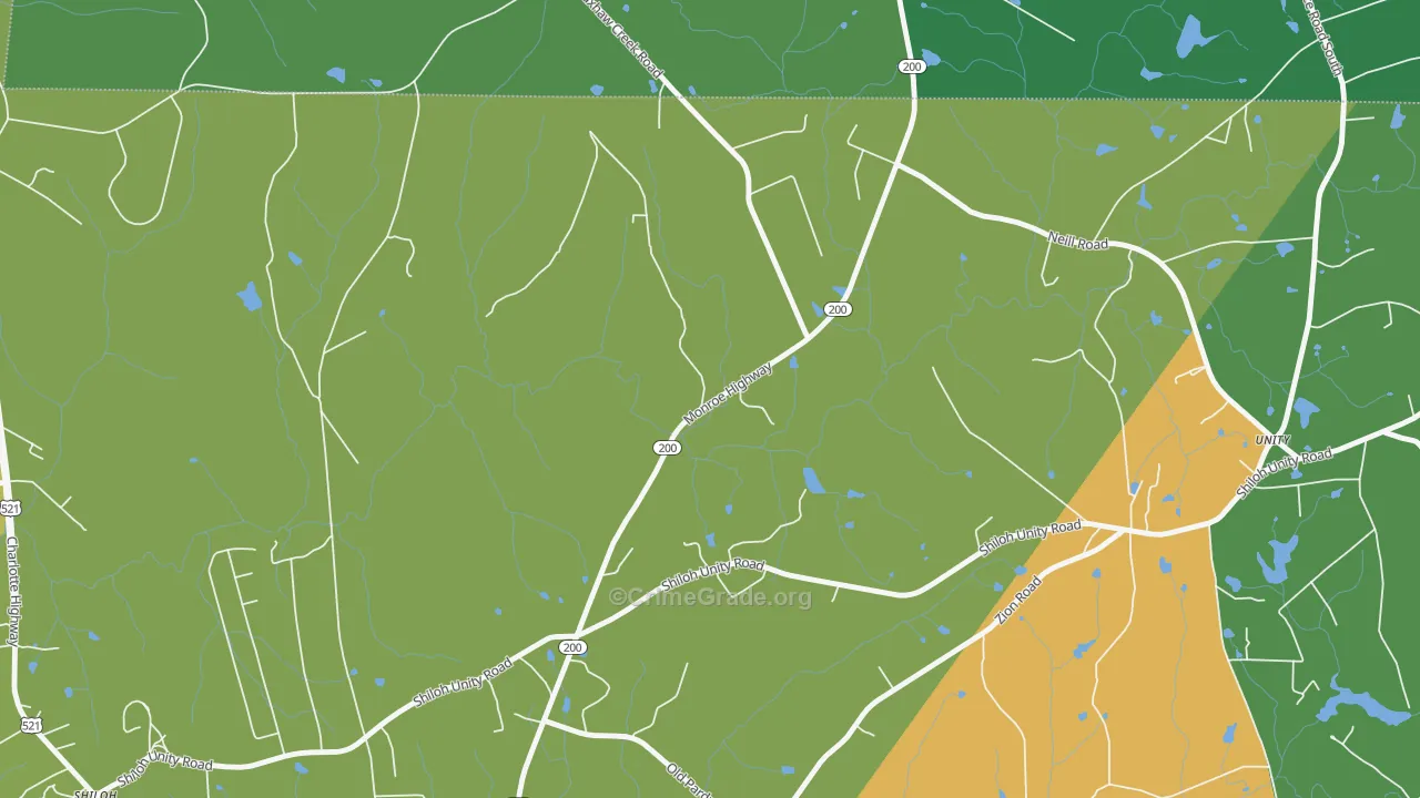 Unity, SC Map of Murder Rates