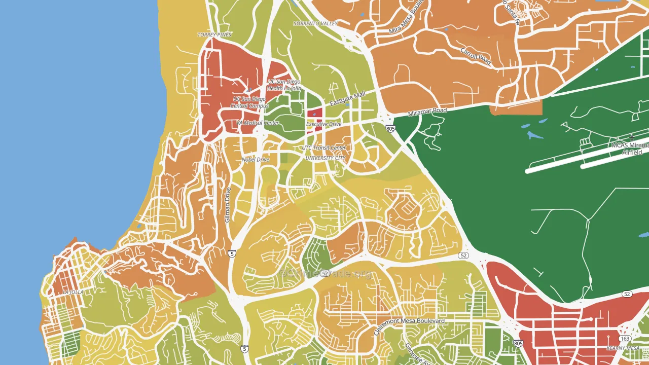 University City, San Diego, CA Map of Murder Rates