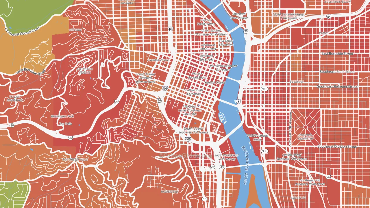 University District, Portland, OR Map of Murder Rates