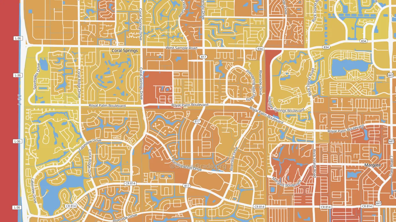 University Drive, Coral Springs, FL Map of Murder Rates