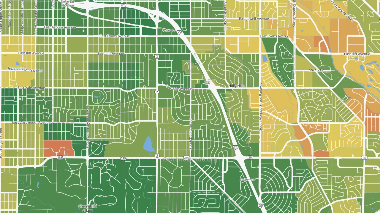 University Hills, Denver, CO Map of Murder Rates