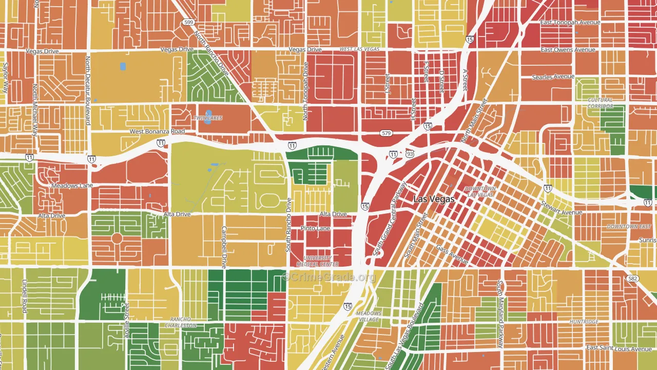 University Medical Center, Las Vegas, NV Map of Murder Rates