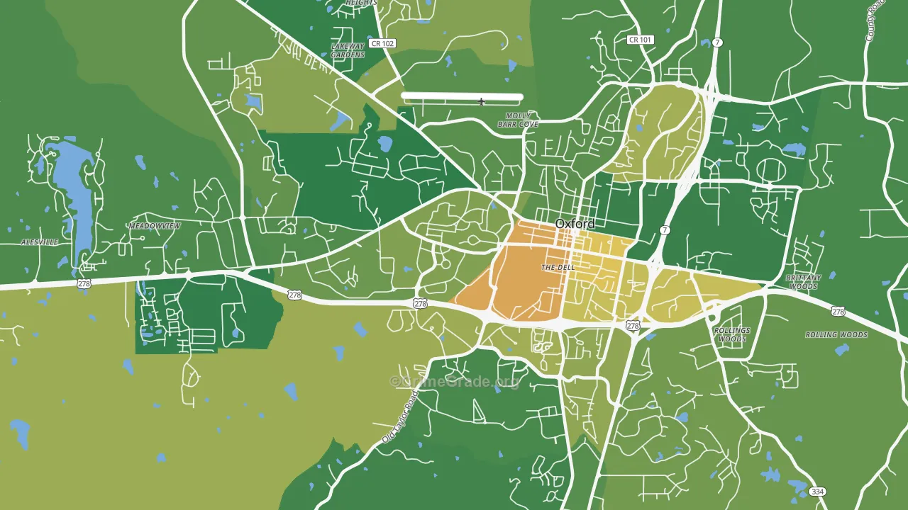 University, MS Map of Murder Rates