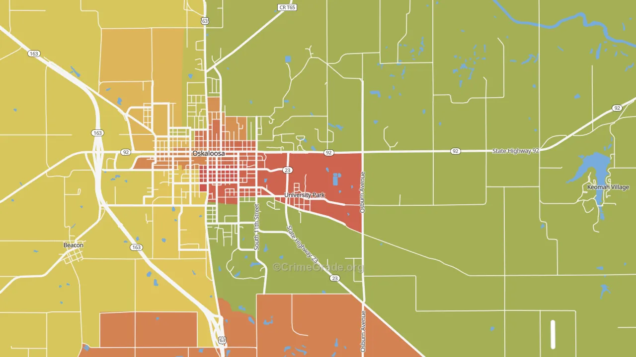University Park, IA Map of Murder Rates