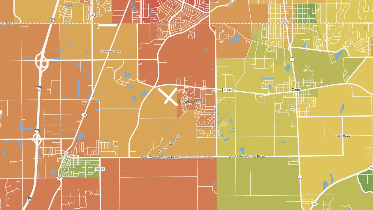 University Park, IL Map of Murder Rates