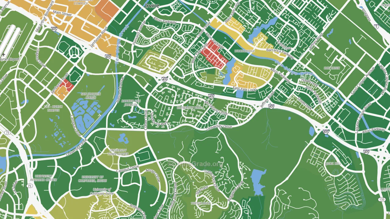 University Park, Irvine, CA Map of Murder Rates