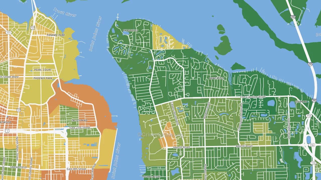 University Park-Jacksonville, Jacksonville, FL Map of Murder Rates