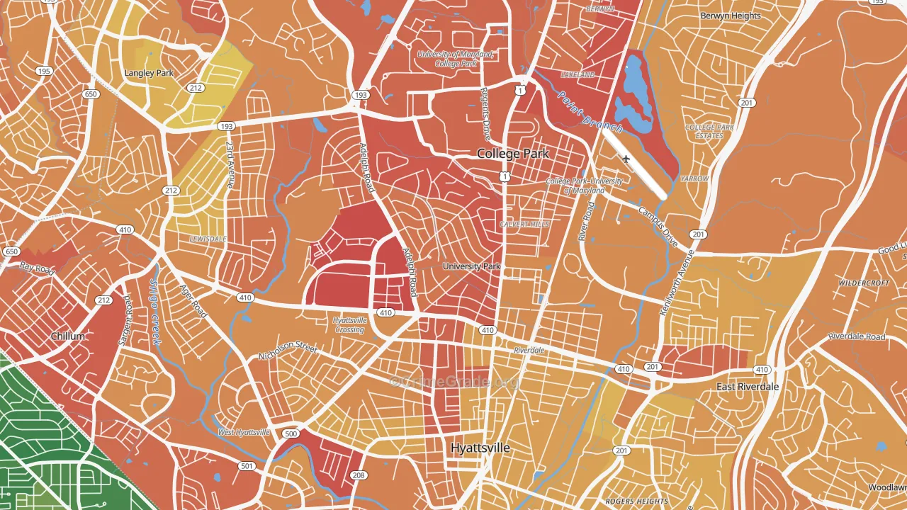 University Park, MD Map of Murder Rates