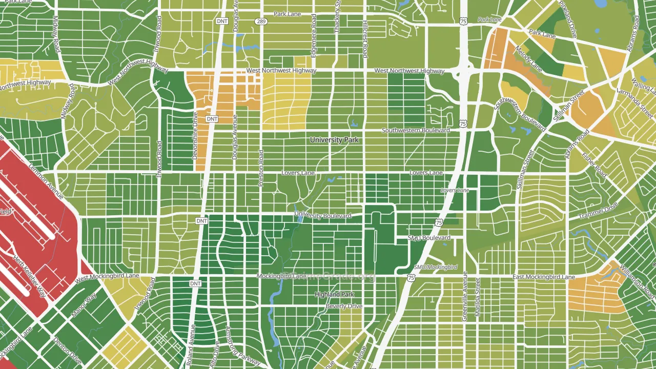 University Park, TX Map of Murder Rates
