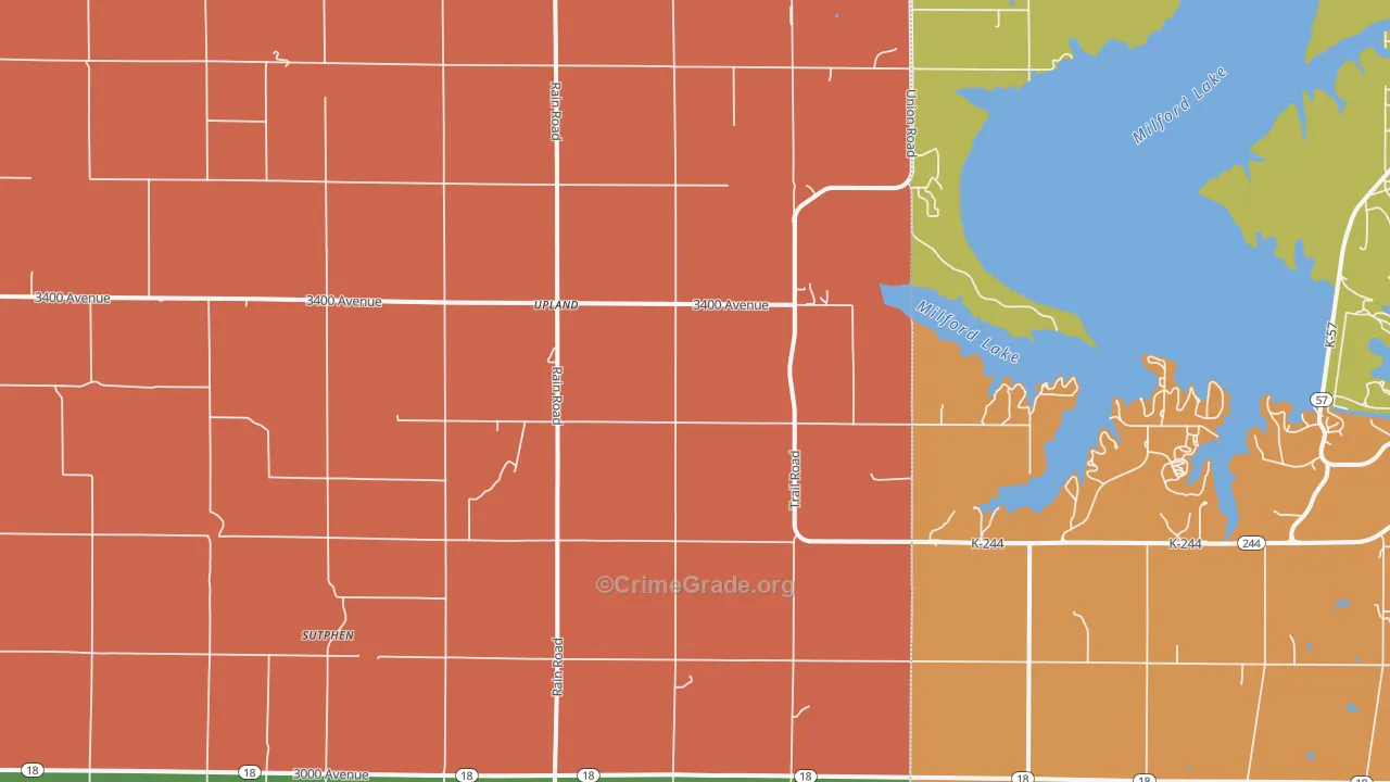 Upland, KS Map of Murder Rates