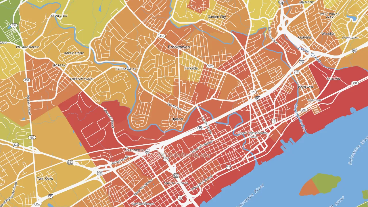 Upland, PA Map of Murder Rates