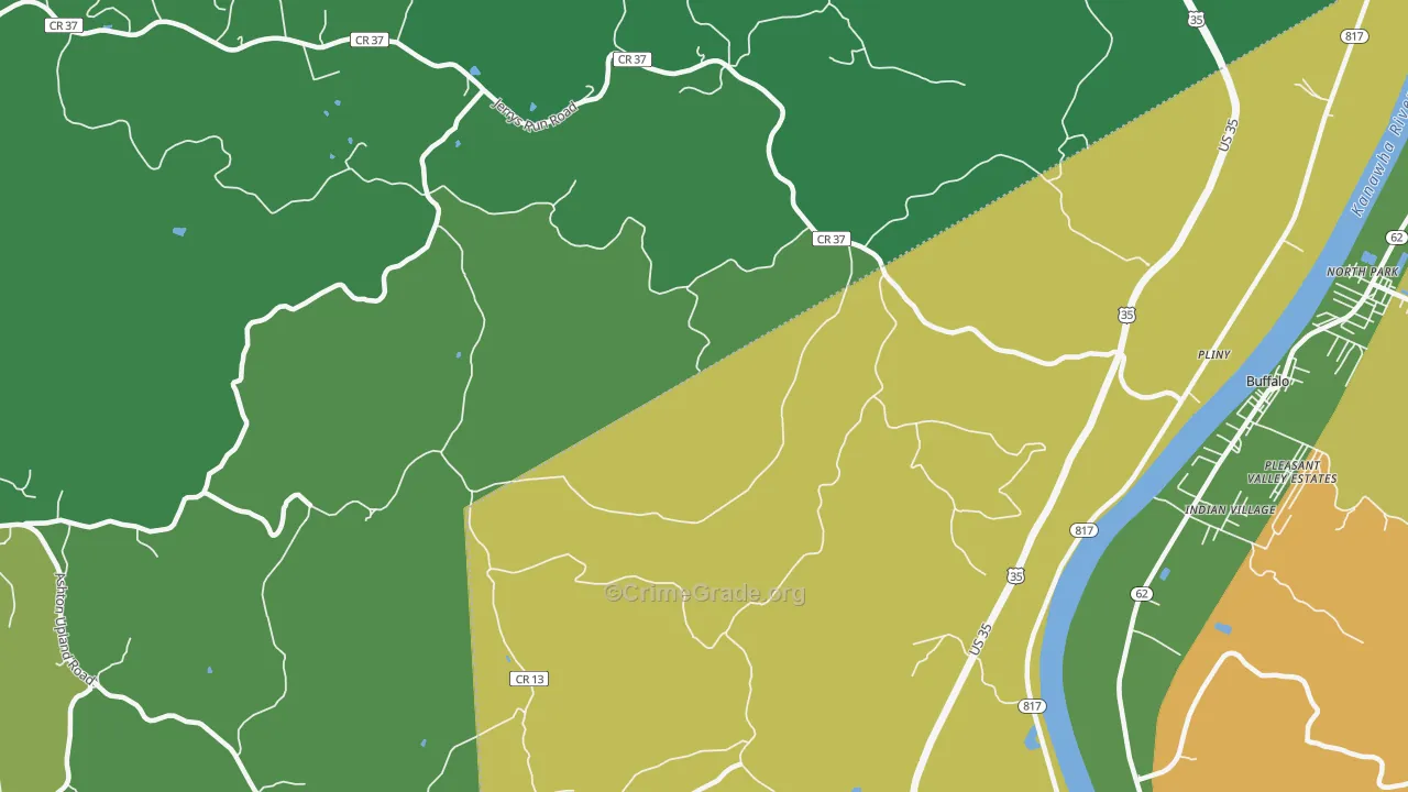 Upland, WV Map of Murder Rates