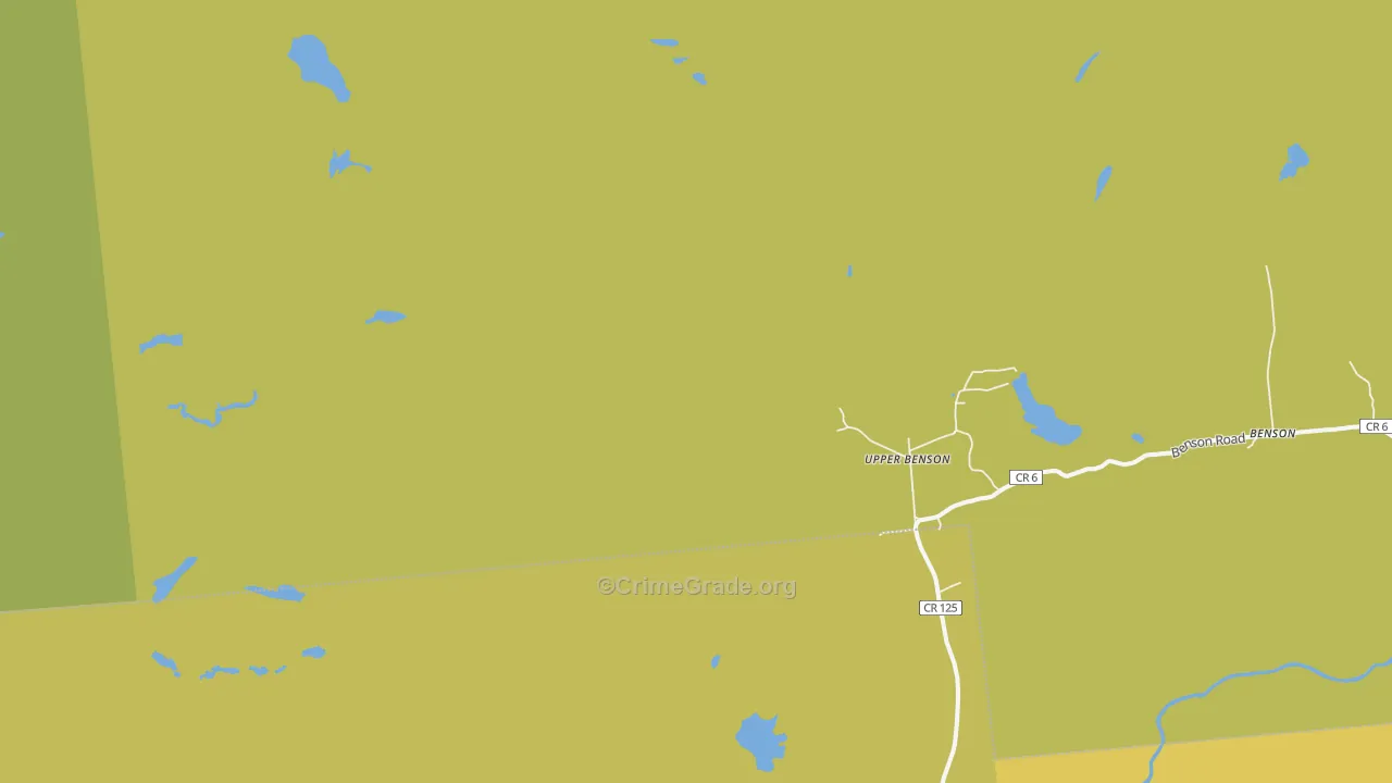 Upper Benson, NY Map of Murder Rates